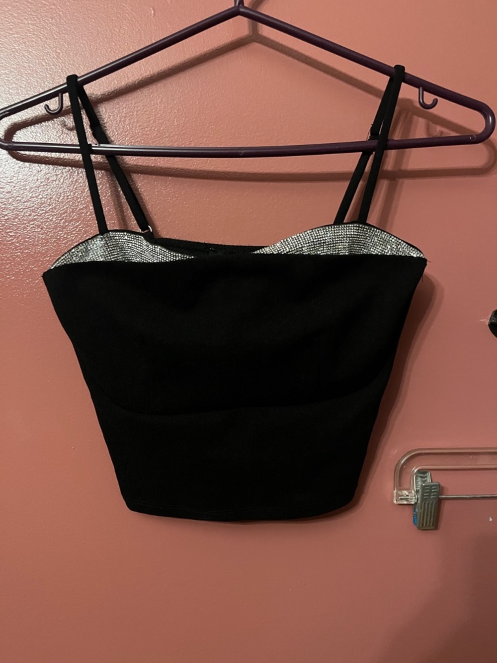 Forever 21 Black Crop Bustier with Silver Trim